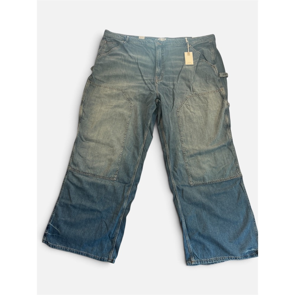 Good American Good Ease Relaxed Carpenter Jeans Wide Leg Indigo879 Size 24 Plus
